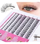 Self Adhesive Individual Lashes Natural 8-16mm Lash Clusters DIY Lash Extension Fluffy Self Adhes...