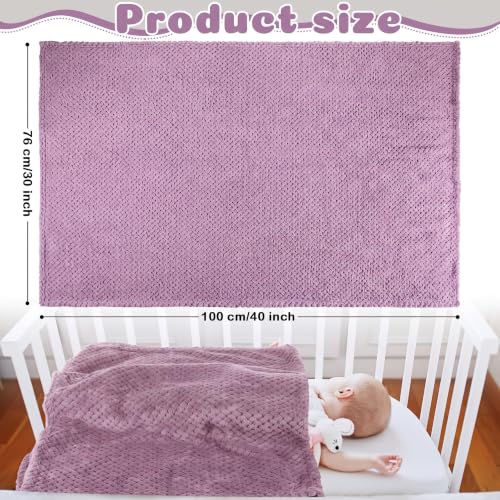 Image of Reginary 4Pcs 30x40 Baby Blanket Fuzzy,Light Blue, Pink, Beige, Purple | Waffle Flannel Baby Throw Blankets, Warm Nursery & Crib Blankets, Girl & Boy Newborn Infant