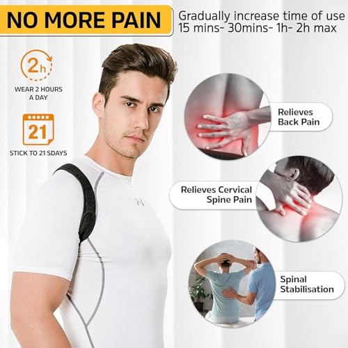 HADSOMUN Haltungskorrektur Damen Herren, Rücken Geradehalter,Haltung Korrektur Gurt, Back Posture Corrector, Verstelbare Haltungstrainer Rückengurt für Schulter Nacken Rückenstütze