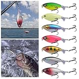 7PCS Fishing Lure Set, Bass Top Water Lures with Aluminum Propellers and Rotating Tail, Jerkbait Pike Lures, Trolling Bait, Artificial Bait
