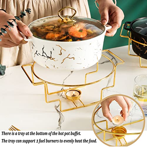 Chafing Dish Buffet-Set, Keramik-Chafer Und Buffetwärmer-Set Mit Marmorimitat-Finish Für Buffet/Hochzeitsfeier/Catering-Events/Bankett (Grün L) – Bild 5