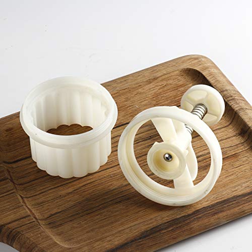 Cookie Stamp Moon Cake Mold Set, 125G 5Pcs Thickness Adjustable Cookie Press Diy Decoration Hand Press Cutter Cake Dessert Tool #TOP6