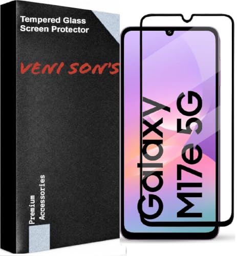 Image of VENI SON'S Scratch And Tear Resistant, Crystal Clear Edge to Edge Tempered Glass Screen Protector Guard Compatible With Samsung Galaxy M17E 5G