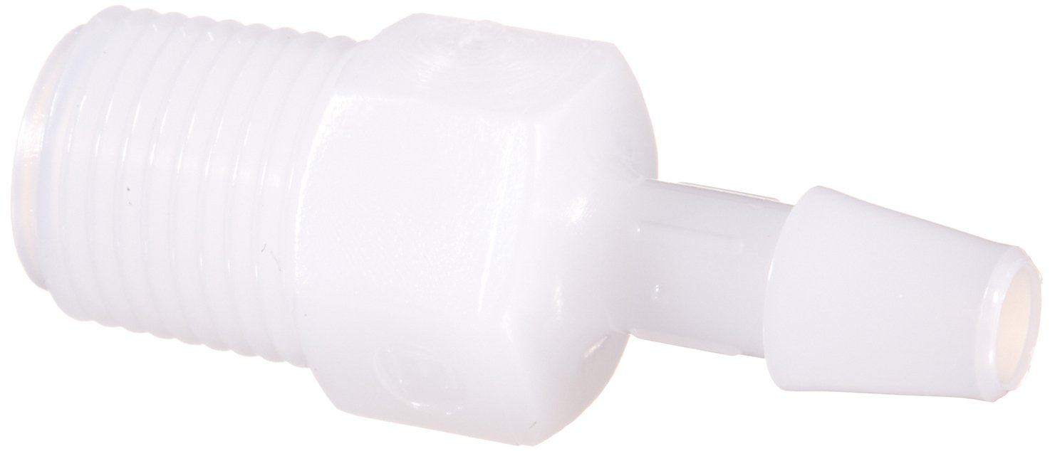 Eldon James A2-3HDPE High Density Polyethylene Adapter Fitting, 1/8-27 NPT to 3/16