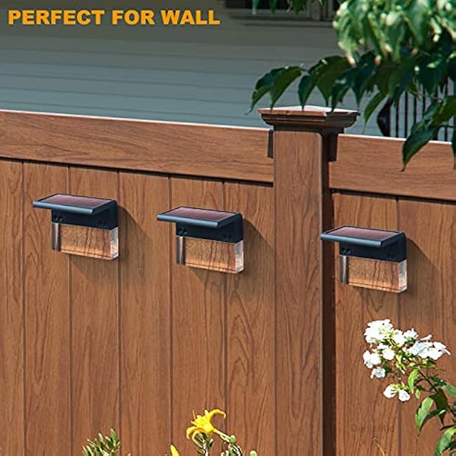 DenicMic Solar Deck Lights Led Solar Step Lights Warm White Color Changing Acrylic Bubbles 6 Pack