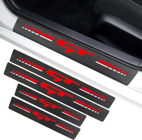 4 Pack Car Door Sill Protector Sticker Fit Kia K3 K5 Forte Cerato Sportage Stinger Soul GT Carbon Fiber Style Decoration Door Entry Guard Accessories for Most Cars