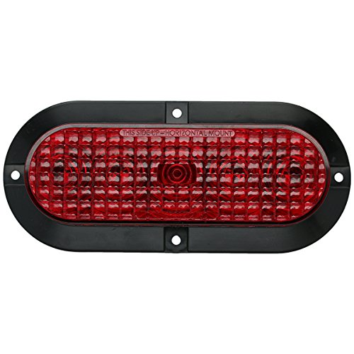 TecNiq, Inc 6" Oval Red LED Stop Turn Tail Light Surface Mount Trailer Truck RV Light, USA Made with!