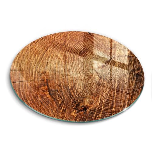 Planche à découper induction Wallfluent 30cm avec décor pot d'arbre à bois rustique - 2