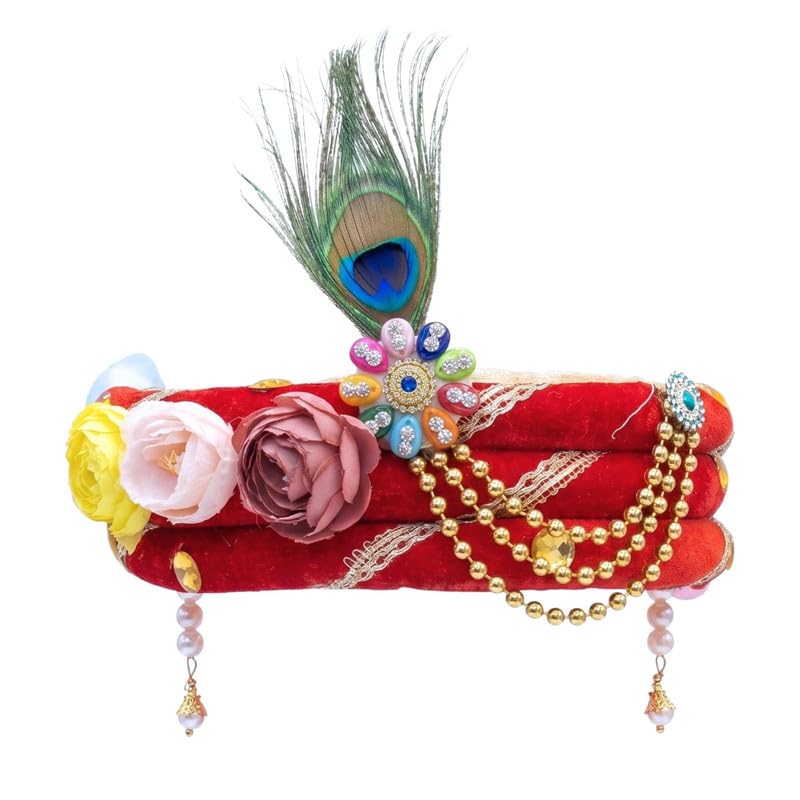 Image of Kaku Fancy Dresses Krishna Jewellery for Kids /Janmashtami /Bal Gopal Dress /Kanha Accessories /Bal Krishna Mukut /Krishna Sringar Jewellery
