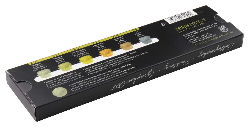 Finetec F7001 Metallfarbkasten, 6 deckende Premium Perlglanzfarben Antique Tones, 6 Farben, 1 St?ck (1er Pack)