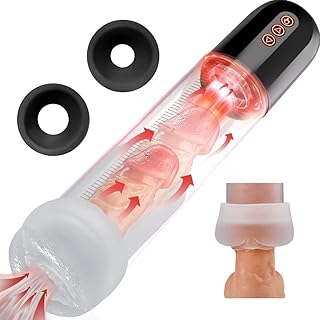 Electric Penis Vacuum Pump with 5 Suction Intensities, Rechargeable Penis Enlargement Pump with Pocket Pussy for Penis Enlarger, Automatic Male Masturbator Penis Pumps Male Sex Toys for Men Erections