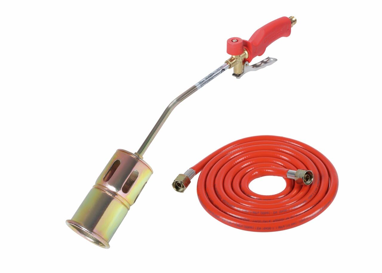 ROTHENBERGER Industrial RoMini Premium, warm-up burner, incl. 2m hose line, flames of bituminous membranes; warming; Welding foils; Weed Destroyer 030961E