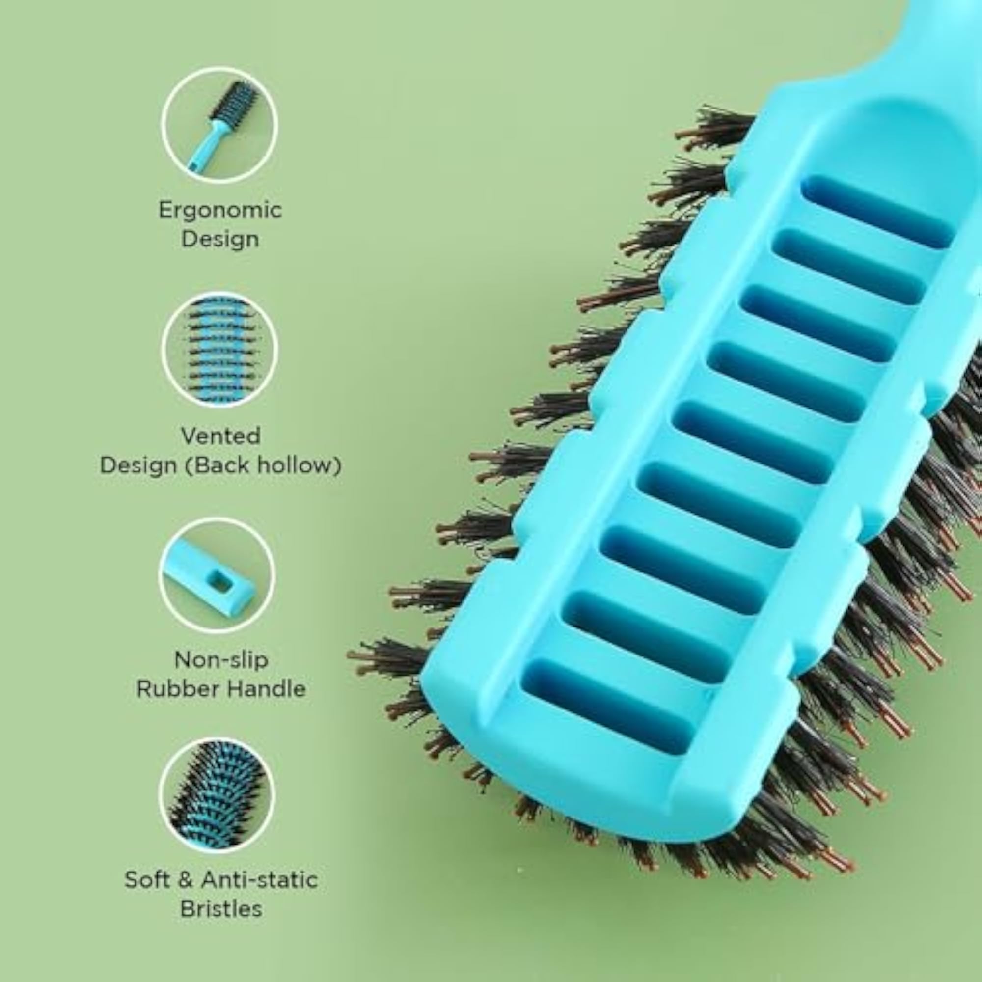 Flexible Bristles Paddle Hair Brush for All Hair Types