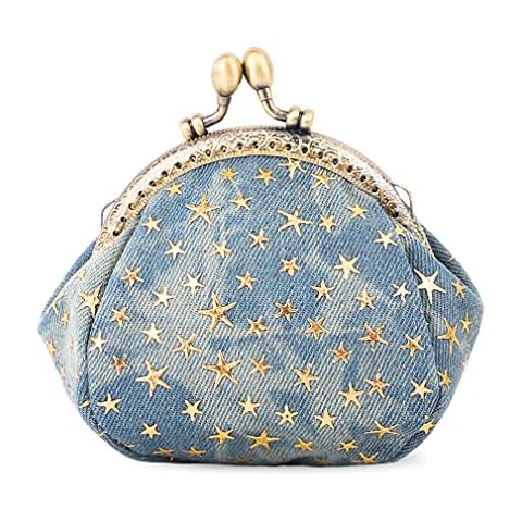 iSuperb Coin Purse Coin Bag Star Pouch Kiss-Lock Change Purse Small Wallets Coin Pouch for Women (Blue) Cover