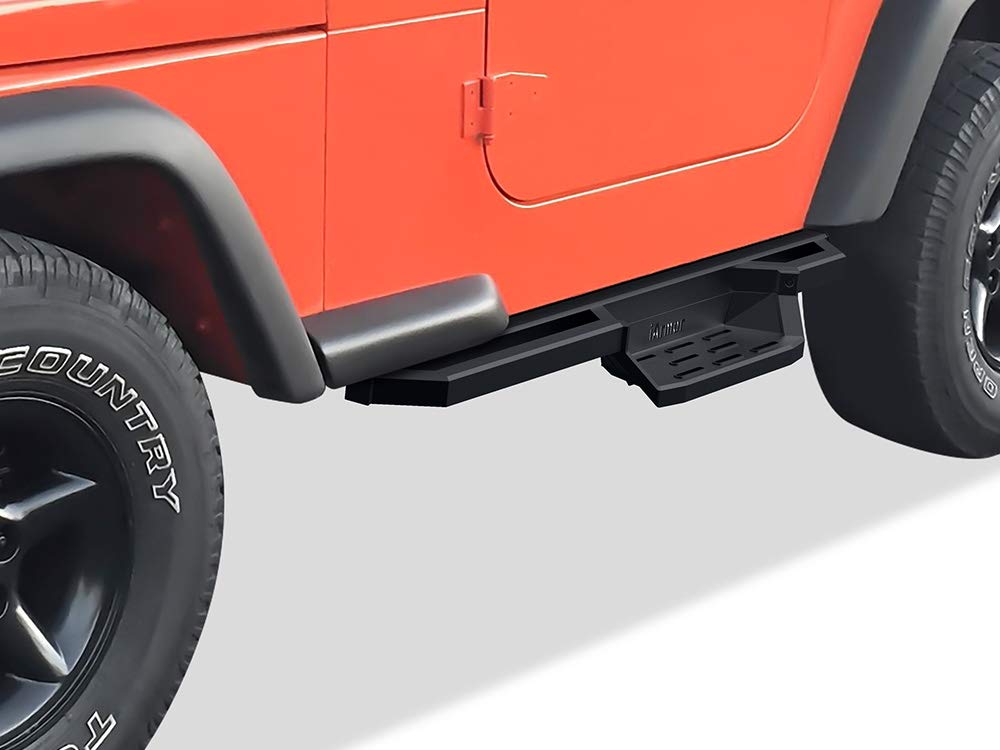 Photo 1 of APS iArmor Drop Steps Running Boards Rock Slider Compatible with 1987-2006 Wrangler Sport Utility 2-Door Aluminum Aluminum Black