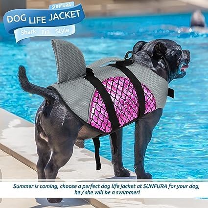 VBM Dog Life Jacket for Swimming Pet Safety Vest Adjustable Safety Jacket for Dog Lifesaver Swimming Training, Summer Swimwear Ripstop Float Coat (Pink, L) 3