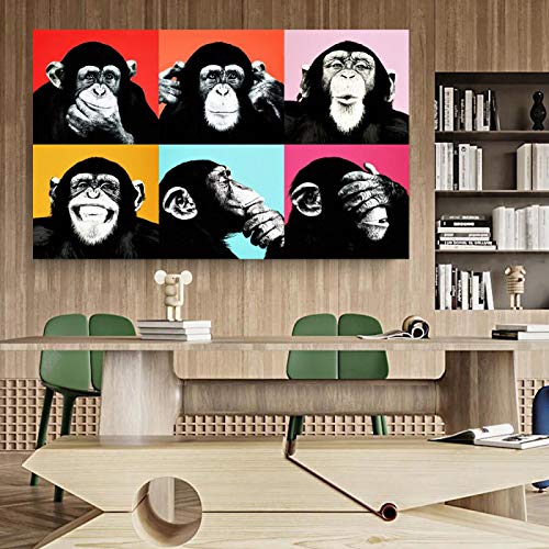 Impression sur toile singe graffiti art mural moderne 40x60 cm