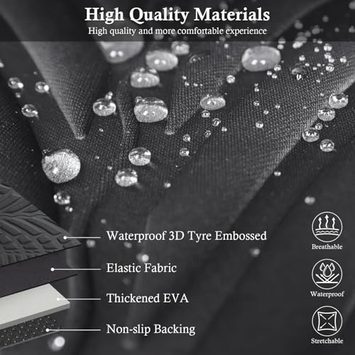 Image of CAR PASS Neoprene Waterproof Seat Covers Two Front, Wetsuit Car Seat Covers 2pcs Universal Fit for Vans, Truck, SUV, 3D Tyre Embossed Seat Covers Anti Slip with Armrests, Aibag Compatible(Black Gray)