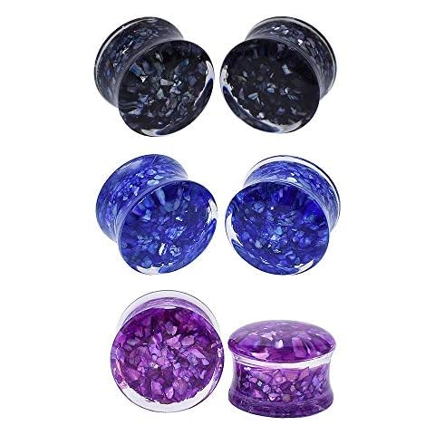 JIAPEIJIA 6Pcs(3pair) 6-30mm Colored Natural Shell Ear Tunnels Plugs and Gauges Ear Stretcher Expander Ear Piercing Earring (150/127''(30mm)) Cover
