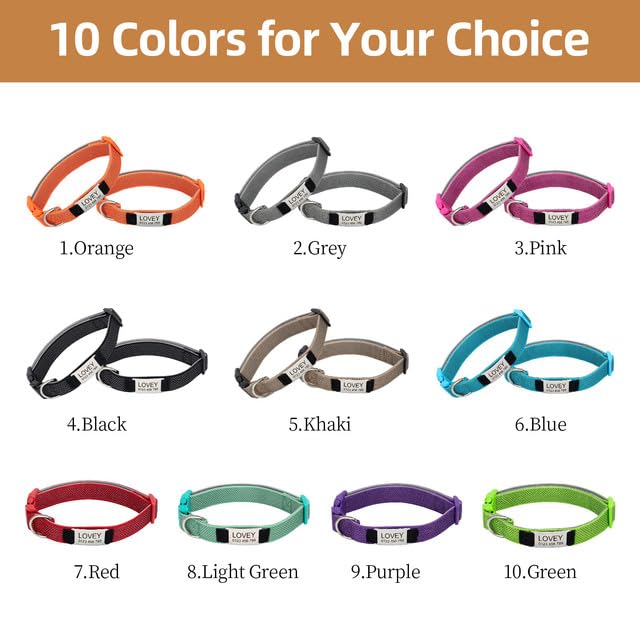 Hundehalsband Personalisiert mit Namen - Hundemarke mit Gravur, Reflektierend Gepolstertes Halsband Hund Verstellbar für Kleine/Mittlere/Große Hunde