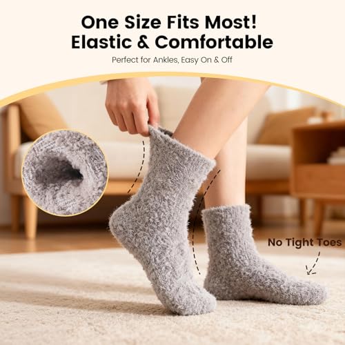 Image of Womens Fluffy Fuzzy Socks,Winter Cozy Soft Warm Socks Gifts for Womens | Soft Comfortable Warm Womens Fluffy Fuzzy Socks