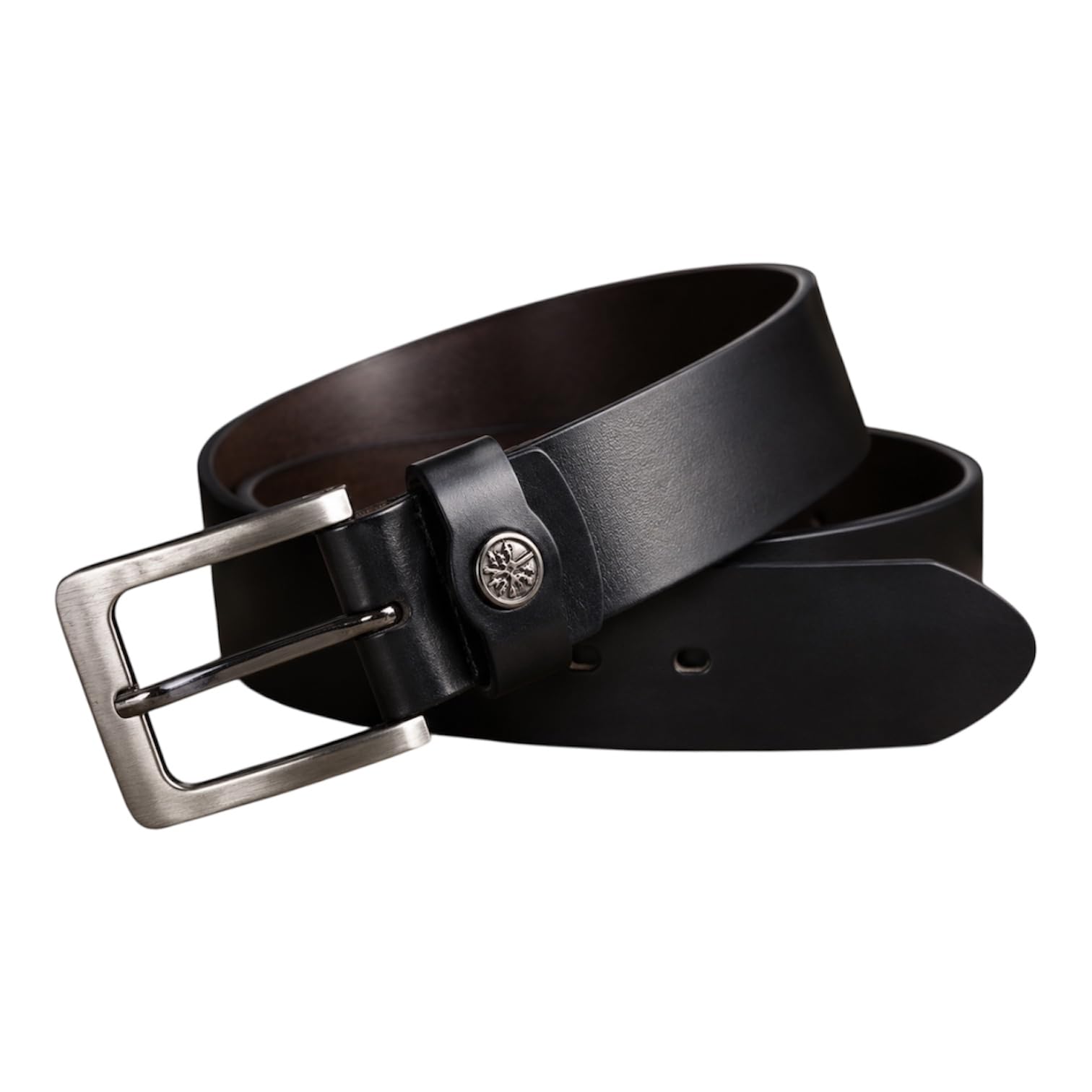 Trendy Belts for Men Leather Original, Formal & Casual Leather Belt with Solid Metal Curved Buckle (Black) Fits upto 38 inches-image-48