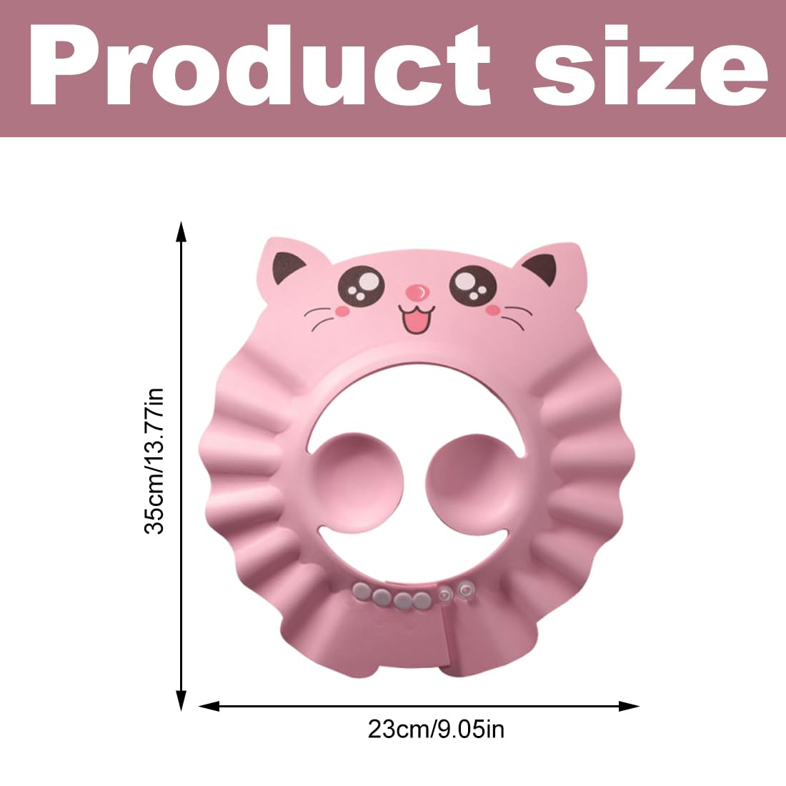 2 Pezzi Cappello Doccia Bambini, Visiera Doccia Bambini, Bambini Regolabile Doccia Cap per Protezione per Gli Occhi Impermeabile, Rosa