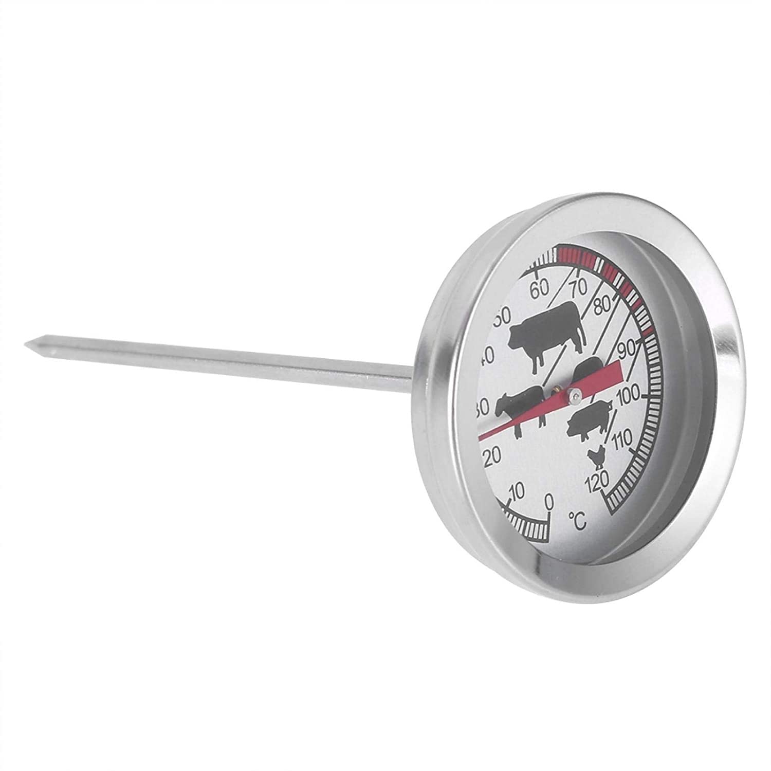 Termómetro de Cocina de Acero Inoxidable, Parrilla de Comida para Carne, termómetro de Cocina para Barbacoa, para bistec, Pescado, Carne a la Barbacoa, Leche.