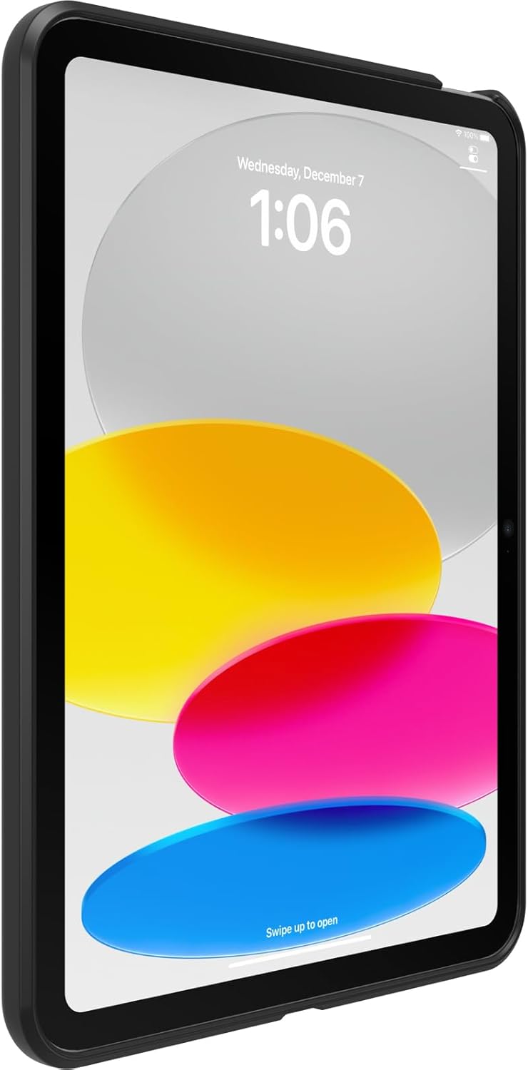 OtterBox iPad 10th Gen Prefix Case - BLACK CRYSTAL, ultra-thin, easy installation, raised edges protect camera & screen (Single Unit ships in Poly Bag, Ideal for Business Customers)