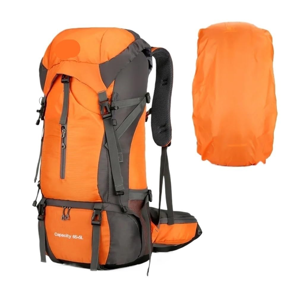 Mochila de viaje de nailon de 70 L con cubierta para lluvia, mochila de senderismo al aire libre, mochila de montañismo, mochila de hombro para hombre