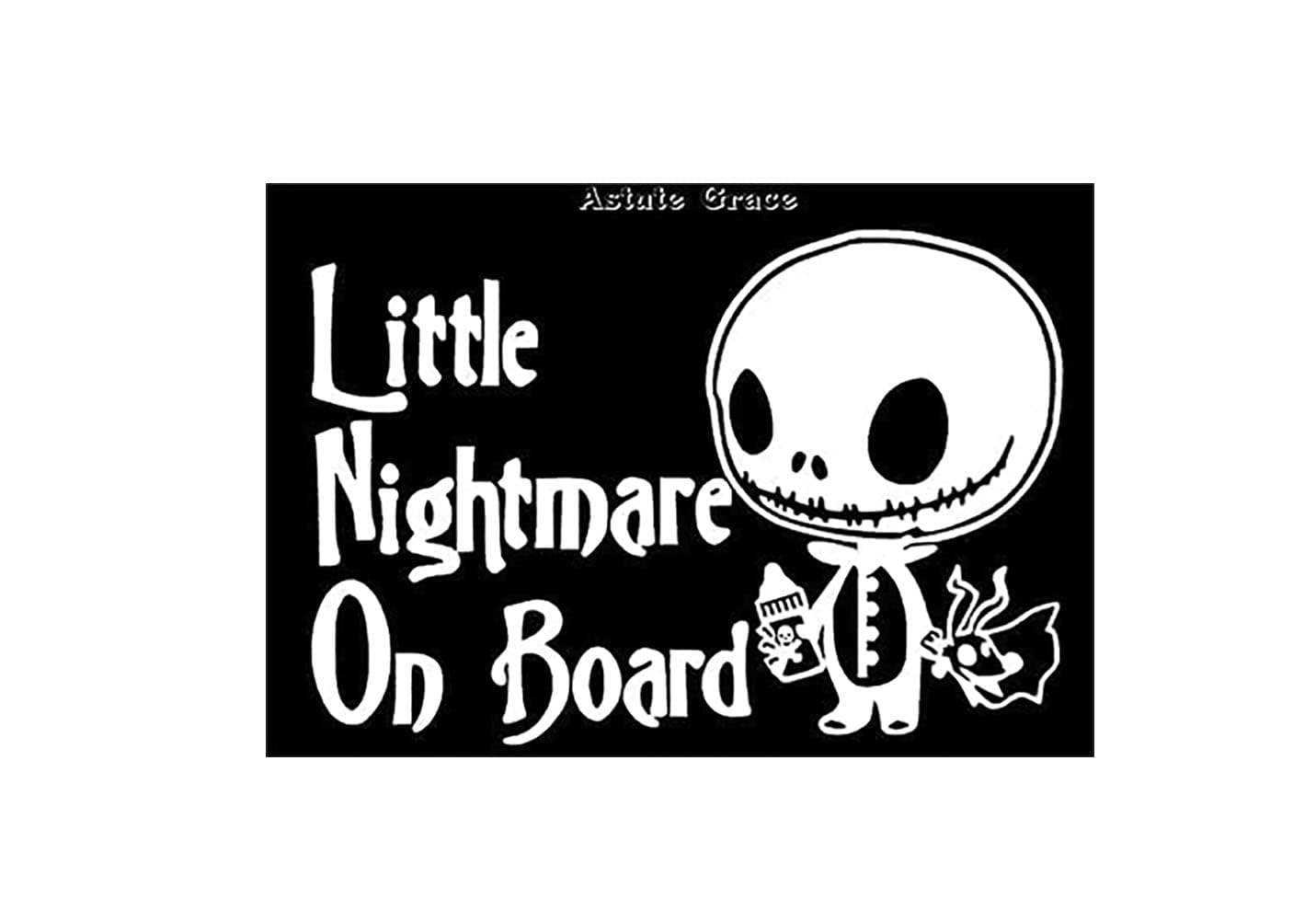 Little Nightmare On Board Jack Skellington Vinyl Decal, Baby on B...