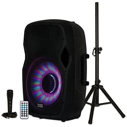 Altavoces con pantalla LED, Bluetooth, micrófono y soporte AA15LBS de Acoustic Audio by Goldwood Cover