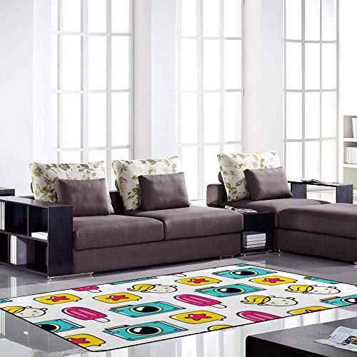 Tapis corail en velours isolant et lavable motif crème glacée - 4