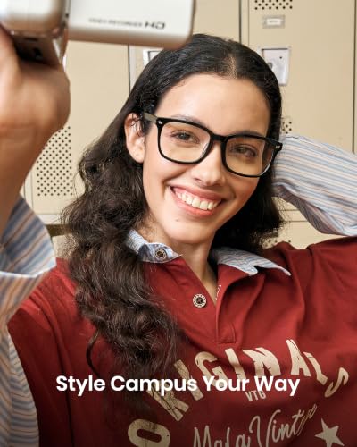 Image of Cyxus Blue Light Glasses Men Women Reduce Eye Strain UV400 Protection 8082 | Eye Protection,Classic Sqaure Frame,Ideal for Computer Screen Office Work Daily Wear