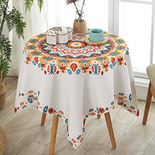 Nappe rectangulaire style ethnique pour table basse de salon convivial - 4