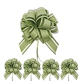 Gift Bows, 6 PCS Pull Bows for Gift Wrapping by Aurdox, 6 Inches Party Gift Wedding Ribbon Bows for Wrapping Boxes or Flower Decorations, Gift Decorations (Bean Green)