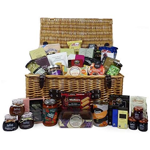Large Gourmet Food Gift Hamper"Family Foodies" 38 Items Presented in a Traditional Wicker Hamper Basket - Gift Ideas for Christmas, Birthday Presents, Anniversary, Him, Her, Business and Corporate Cover