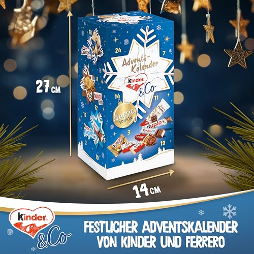 kinder & Ferrero Adventskalender – Adventskalender mit leckeren Schokoladen-Spezialitäten – 1 Kalender à 295g