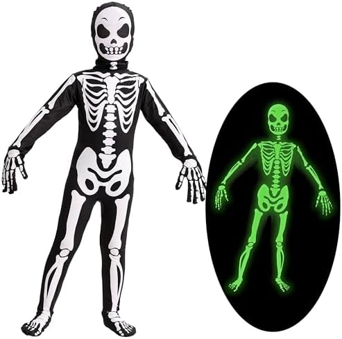 Spooktacular Creations Skelett Kostüm für Kinder, Halloween Kostüm Kinder, Trick-or-Treating Cosplay Kostüm für Jungen und Mädchen
