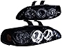 Spec-D Tuning 2LHP-CV923G-TM Honda Civic Dual Halo Led Glossy Black Projector Headlights