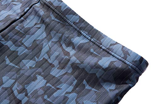 KGKE Swim Boxer Briefs Short Swim Jammer Camo Racer Mens Square Leg Swimsuit (Grey camo Strip, XL) - Thumbnail 2