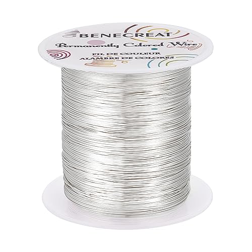 Alambre plateado calibre 24 BENECREAT, material premium resistente al deslustre para joyas