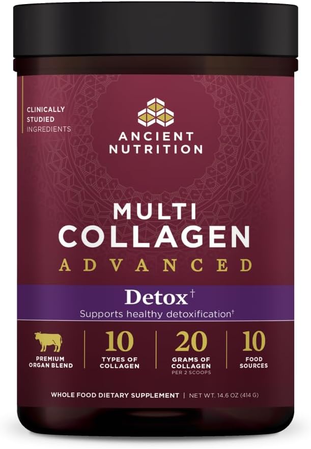 Advanced Multi Collagen Protein Powder Cleanse & Detox, Unflavored, 36 Servings