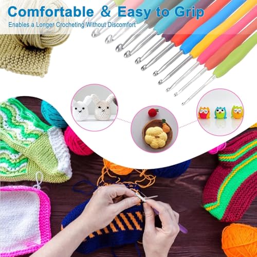 Image of LeafLoom Premium Crochet Kit for Beginners | Yarn Bundle with Crochet Hooks, Knitting Tools, Stitch Markers, Soft Wool Yarn & DIY Amigurumi Patterns | Complete Craft Kit for Crochet Projects & Handmade Toys