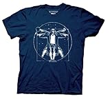 Ripple Junction The Big Lebowski Vitruvian Dude Adult Shirt (X-Large, Navy Blue)