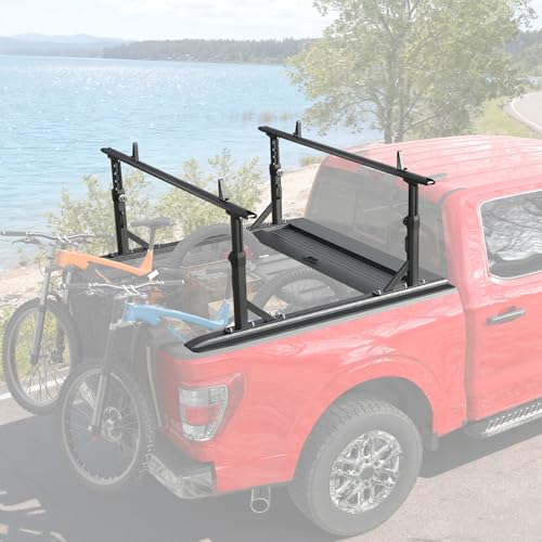 TRUMGETA Adjustable Aluminum Truck Ladder Rack Fit for F150 Silverado