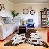 Foxmas Large Cowhide Rug 5.2x6.2 Feet, Faux Cow Print for Bedroom Living Room, Western Home Decor, Animal Hide Carpet, Faux Fur Fabric