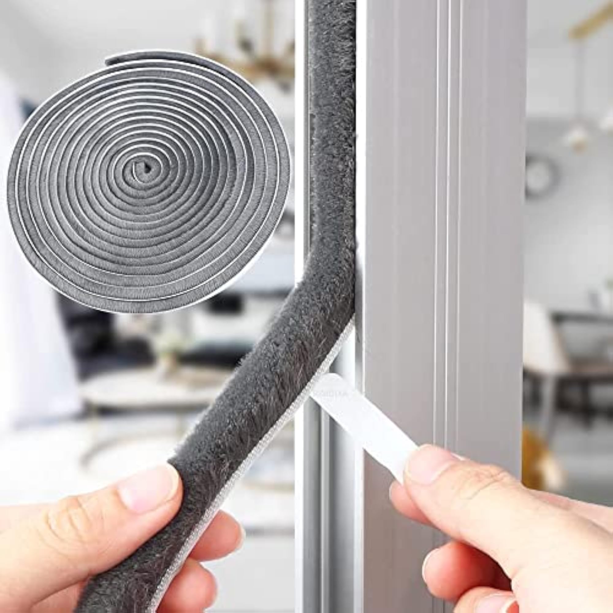 Wood 10 Meters Soundproof Window Sealing Strips, Windproof Dustproof