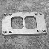 aqxreight Stainless Steel Turbo Manifold Flange Adapter Designed for T4 to T6 Divided Exhaust Systems Direct BoltOn Replacement Component with Precision Machined Construction