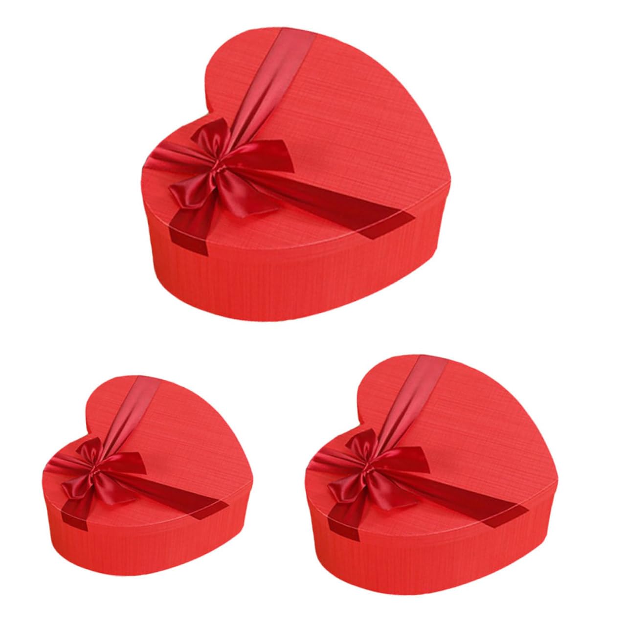 GARIOUANS Herzförmige Geschenkbox 3 Stück Rot Valentinstag Aufbewahrungsbox Papierbox mit Deckel für Schmuck und Süßigkeiten